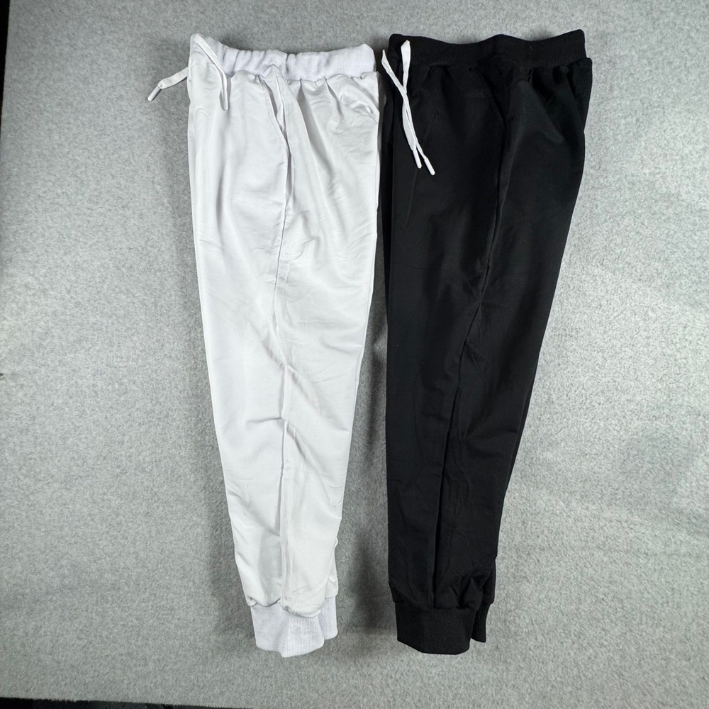 Resinta Sweatpants Kids 9-10Y Black White 2 Pack NWT Joggers Cotton Blend Active - Picture 7 of 8